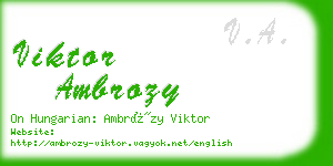 viktor ambrozy business card